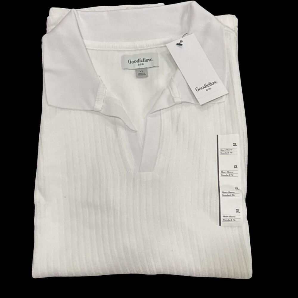 White Goodfellow & Co. ribbed collared shirt